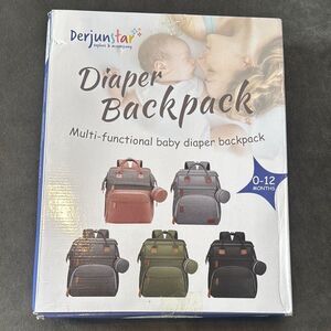 Diaper Bag Backpack Waterproof Large Capacity ChangingPad USB Charging Port Grey
